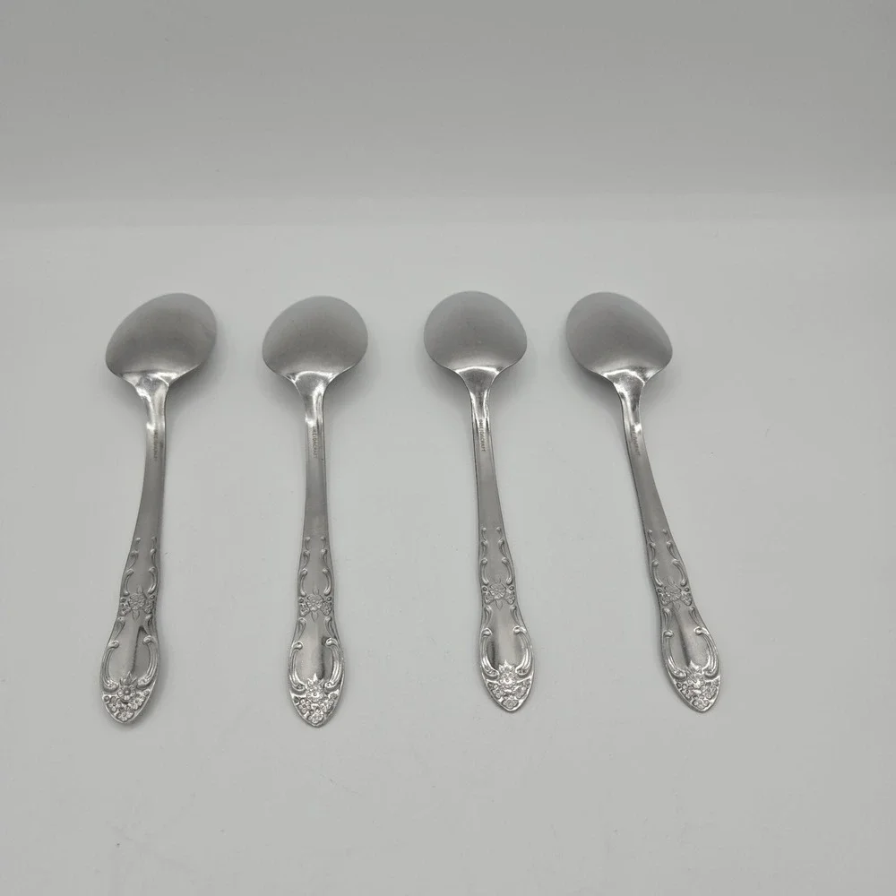Oneida‎ Ohsoh103 Stainless Thor Glossy Four Spoons Discontinued Pattern Flatware